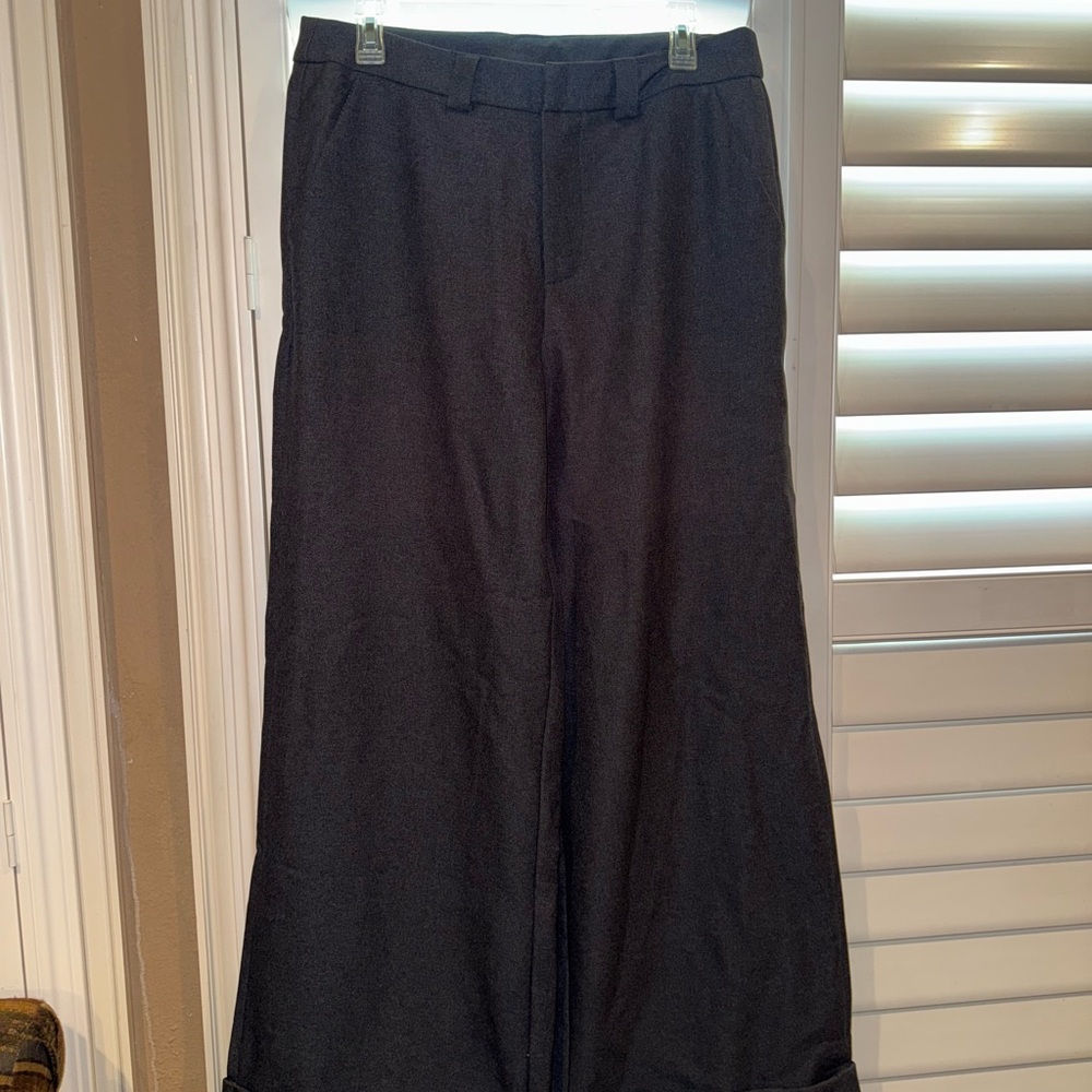 SHEIN Women's Charcoal Wide-Leg Dress Pants